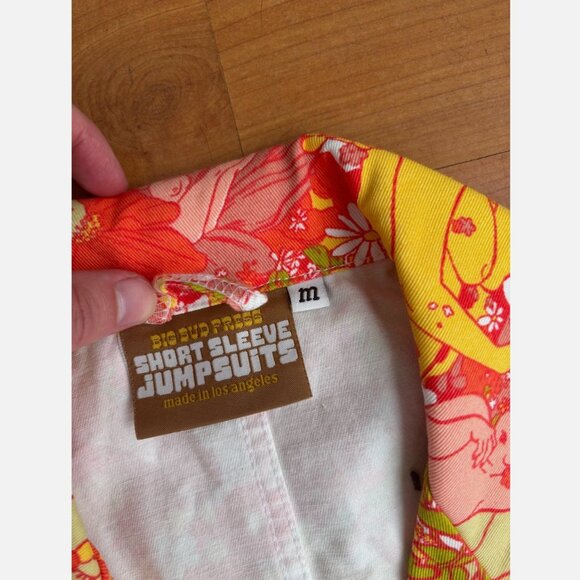 Big Bud Press Spring Rapture Printed Short Sleeve Jumpsuit M NWOT - Picture 6 of 8